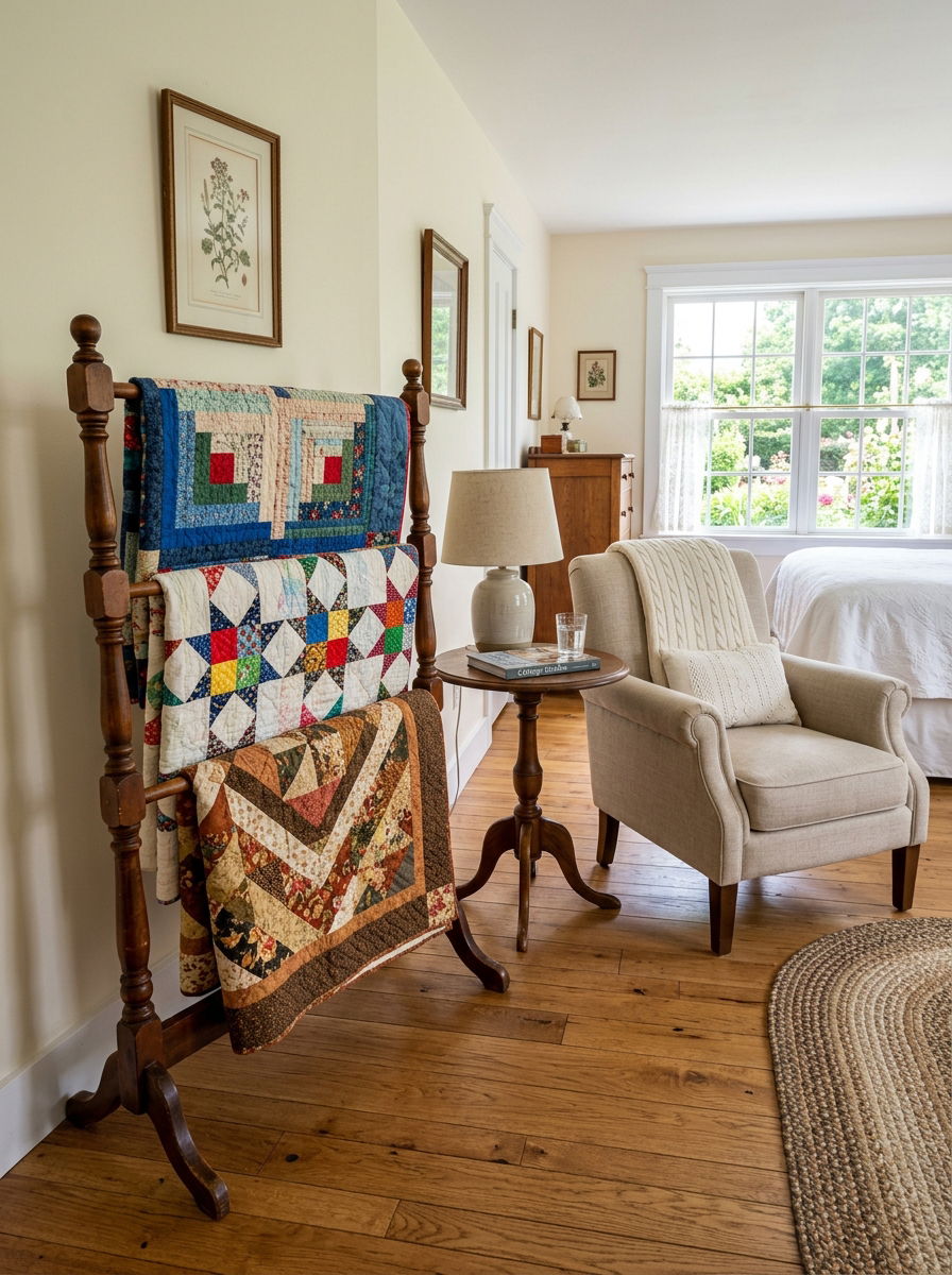 Antique Quilt Rack Bedroom - 30 heirloom bedroom decor ideas