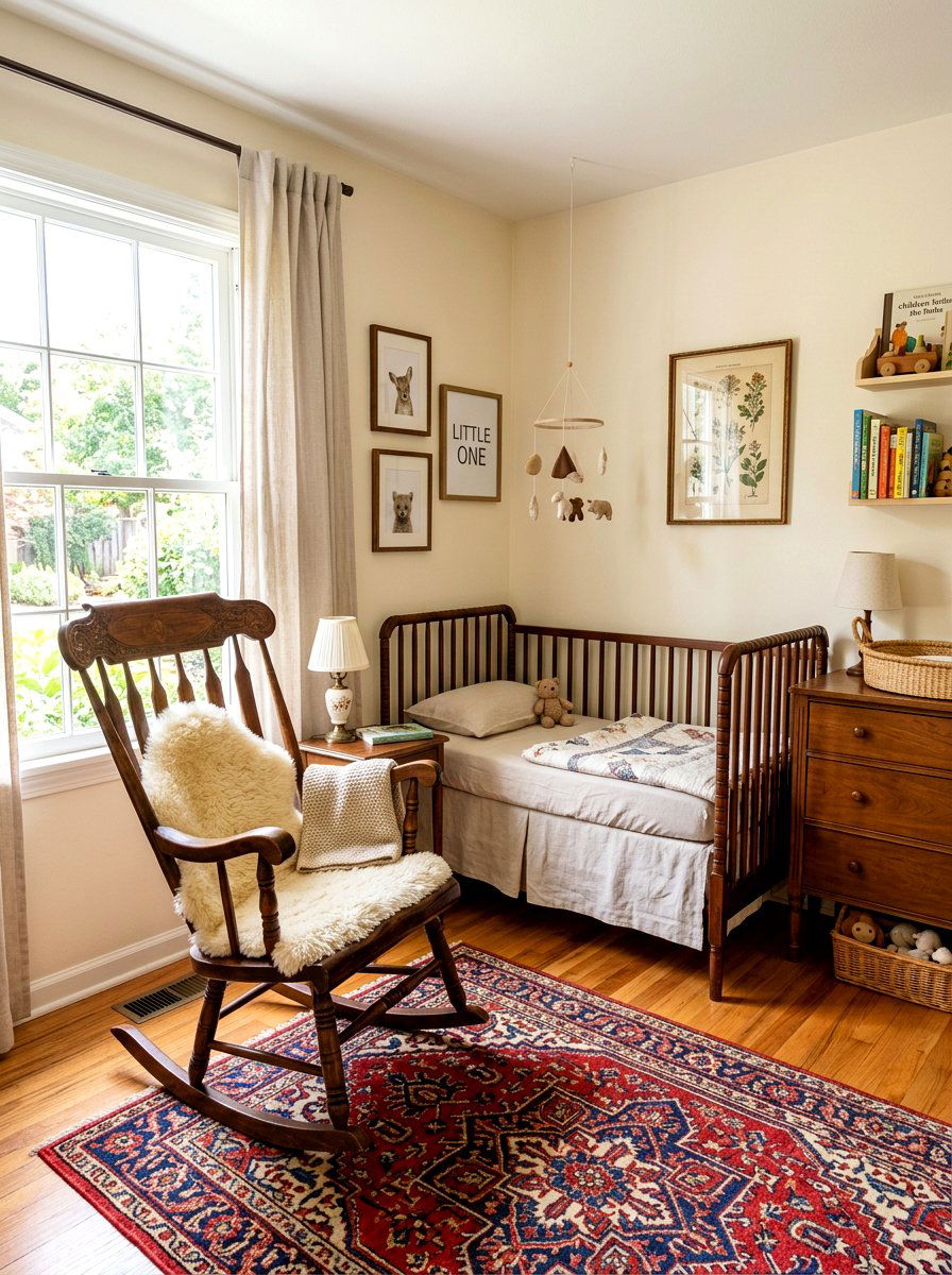 Antique Rocking Chair - 30 vintage nursery ideas