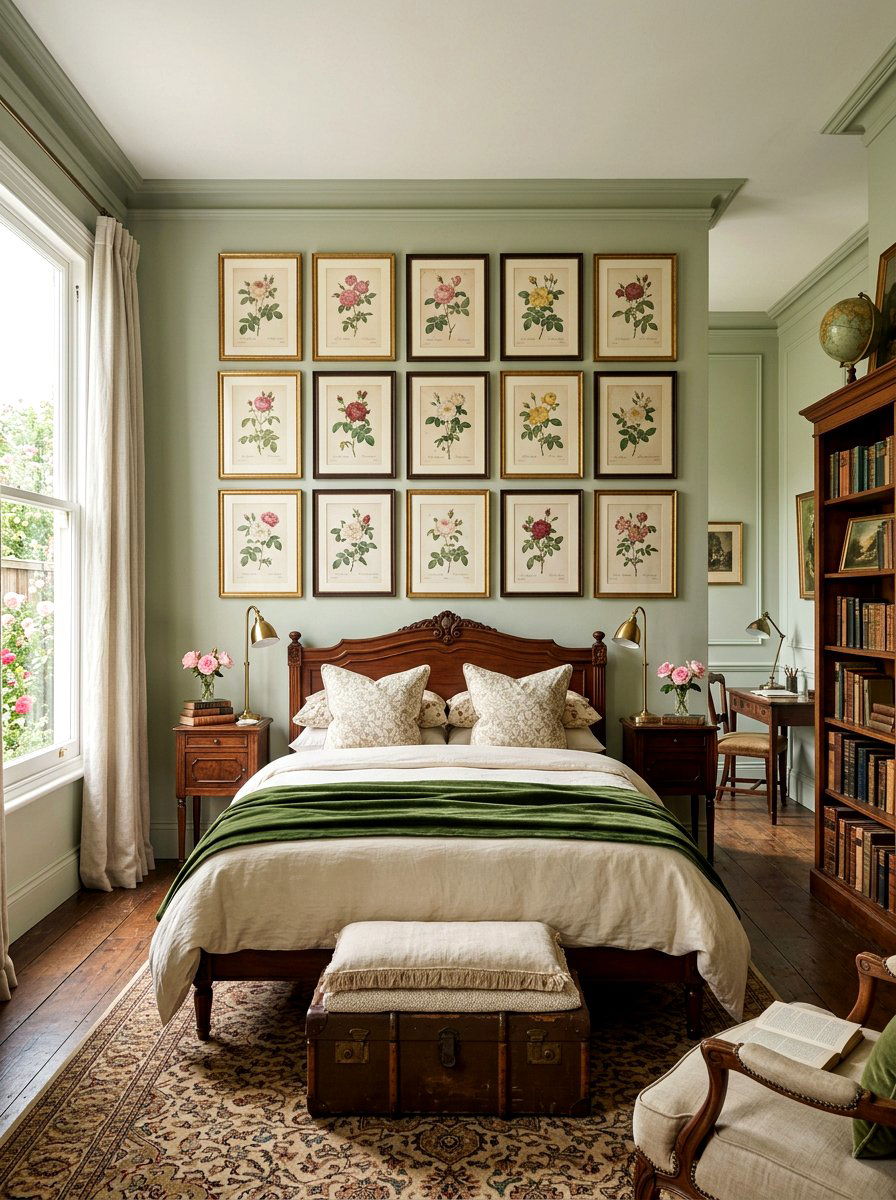 Antique Rose Illustration Gallery - 30 rose print bedroom ideas