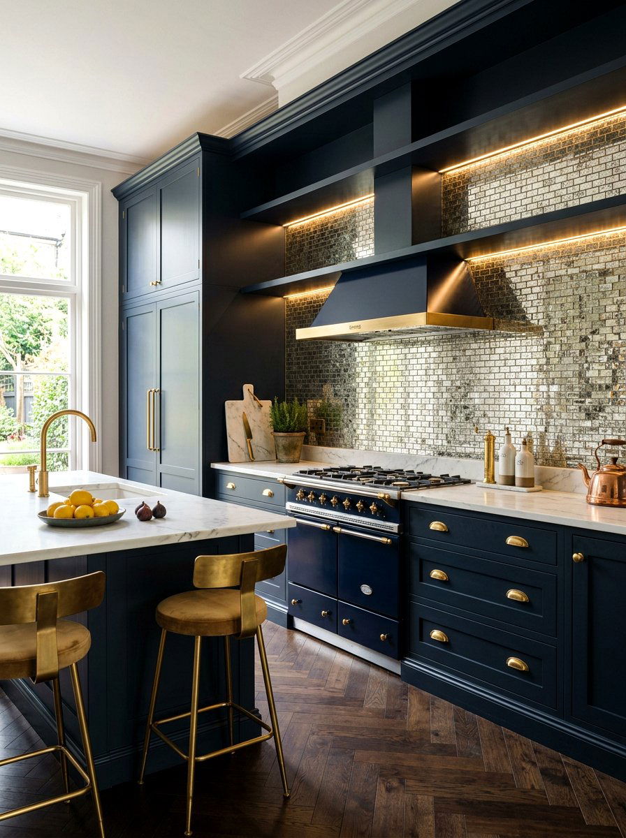 Antique Silver Mirror Mosaic - 30 mirror tile backsplash ideas