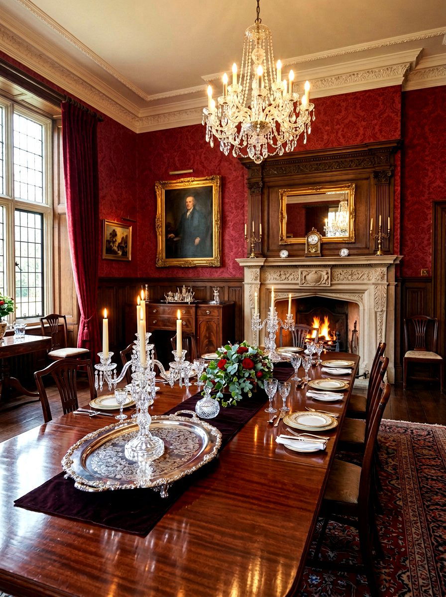 Antique Silver Platter - 30 dining room centerpiece ideas