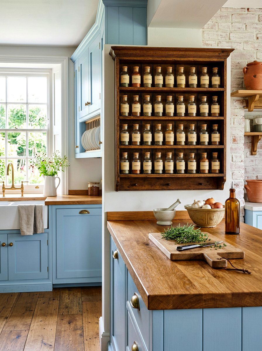 Antique Spice Racks - 30 heirloom kitchen decor ideas