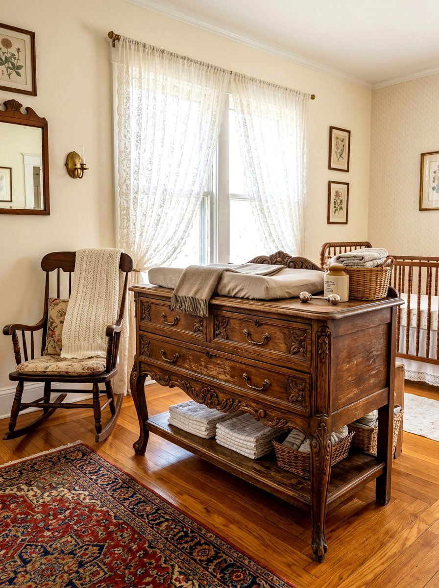 Antique Style Changing Table - 30 changing station ideas