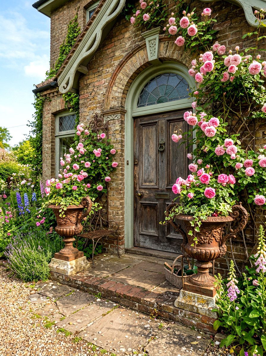 Antique Style Urn Planters - 30 oversized planter curb appeal ideas