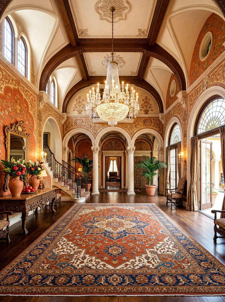 Antique Sultanabad Entryway - 30 antique rug foyer ideas