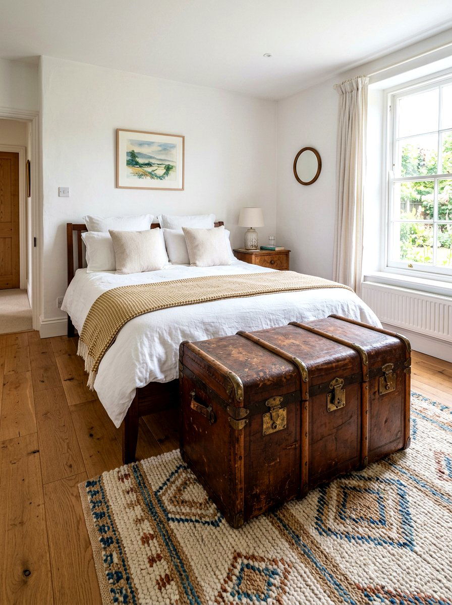 Antique Trunk Bed Bench - 30 antique bedroom decor ideas