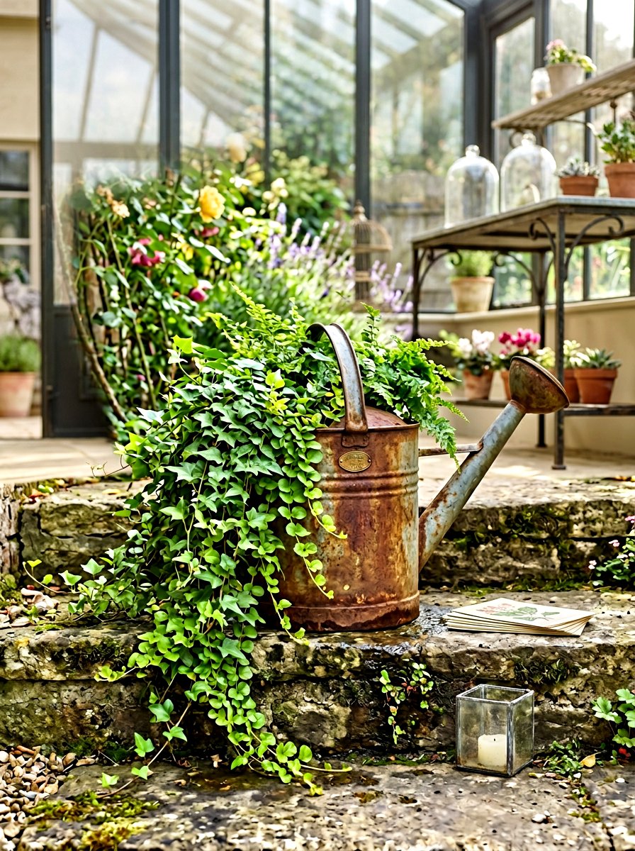 Antique Watering Can - 30 rustic planter ideas