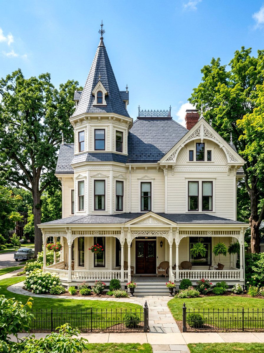 Antique White Victorian House - 30 soft white exterior ideas