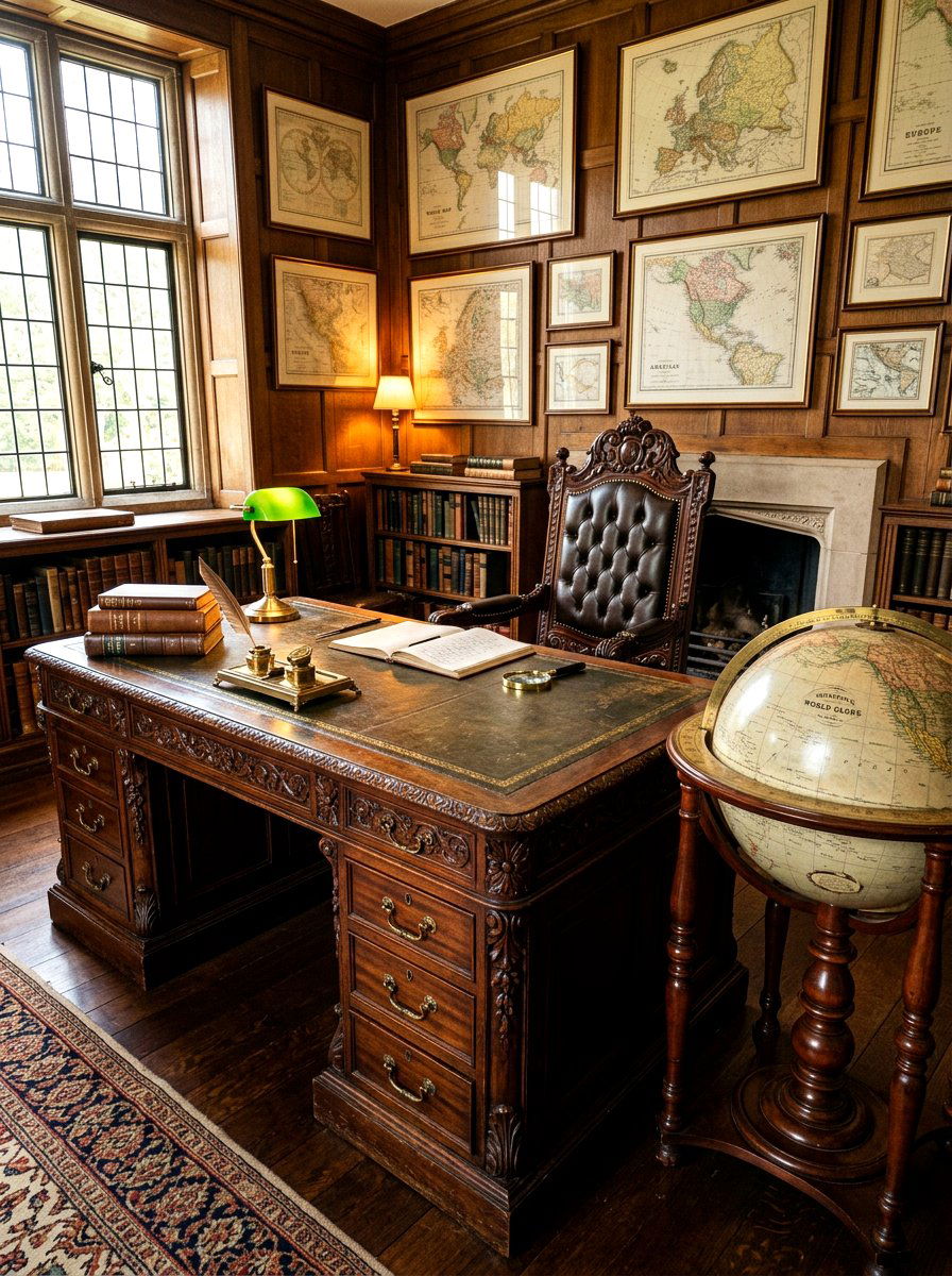 Antique Wood Desk Room - 30 private study room ideas