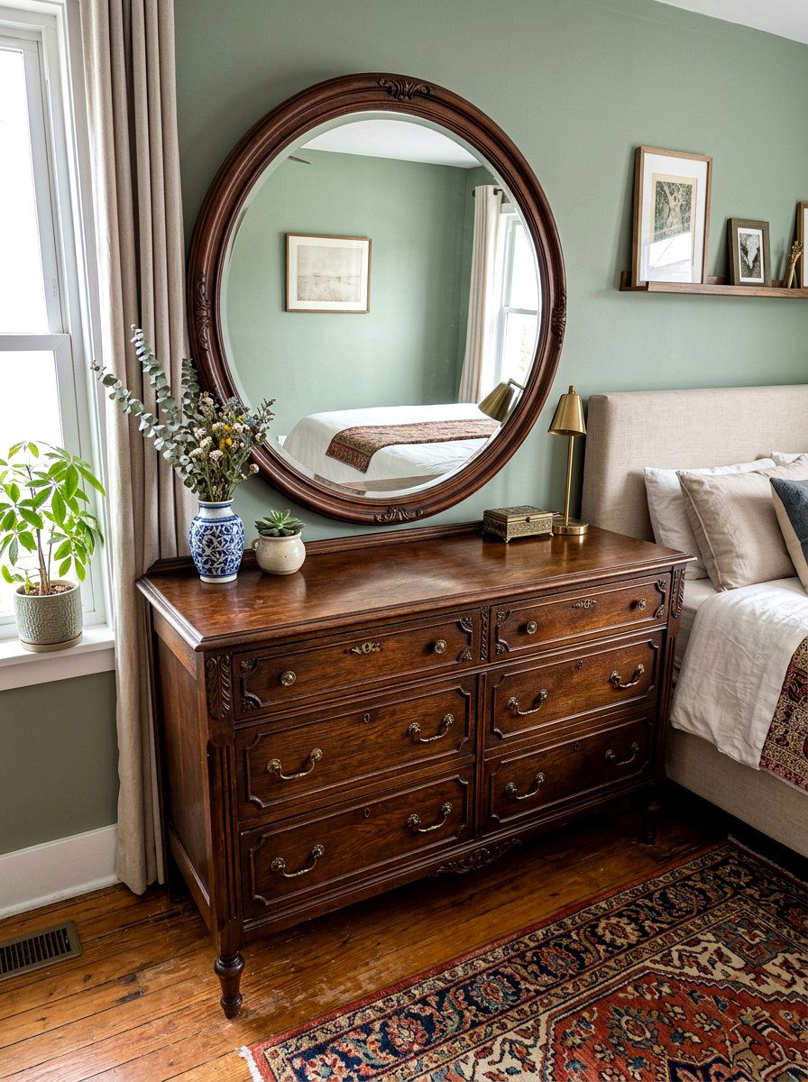 Antique Wood Dresser - 30 English country bedroom decor ideas