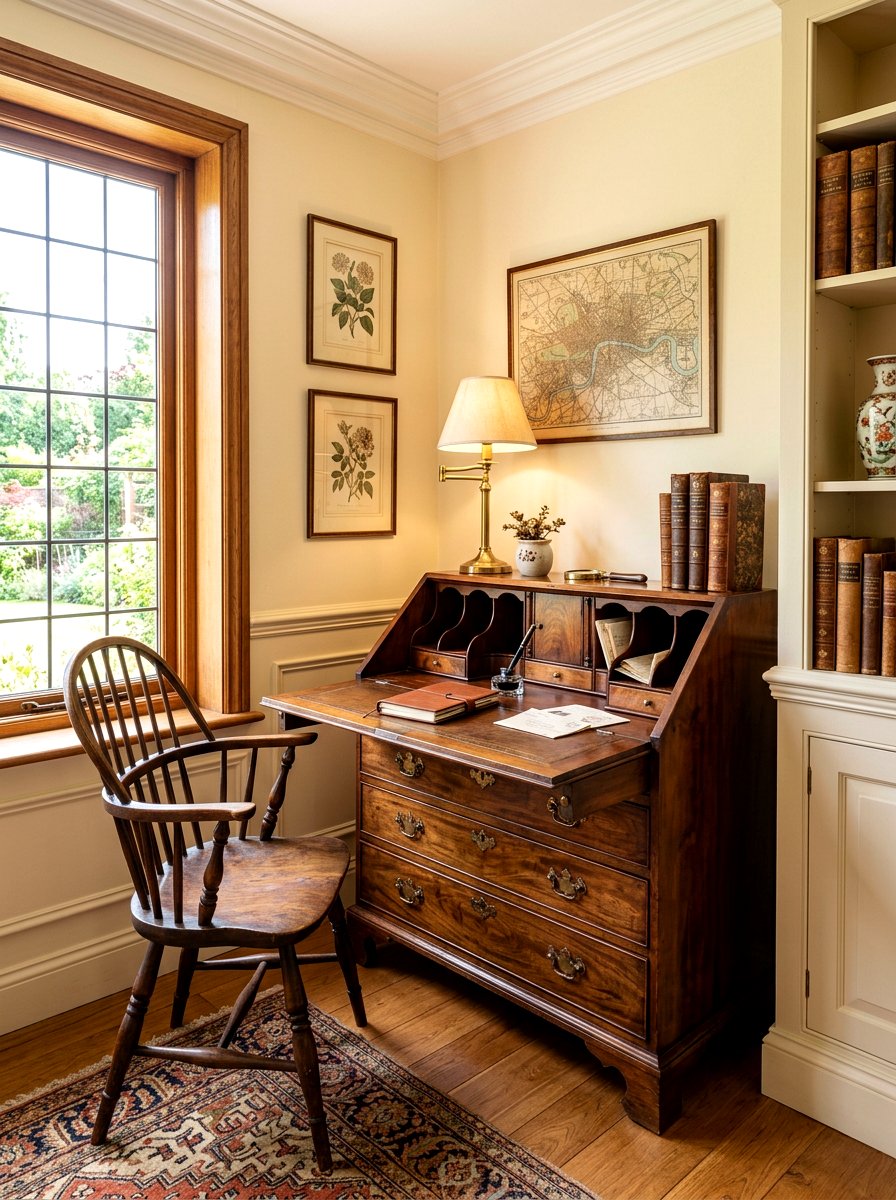 Antique Writing Desk Nook - 30 antique bedroom decor ideas