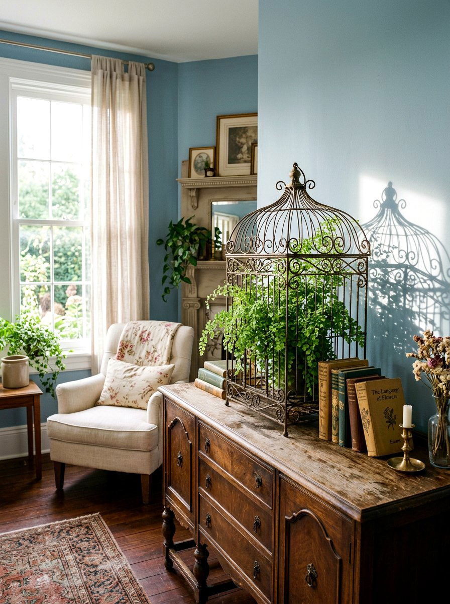 Antique birdcage decor - 30 antique decor styling ideas