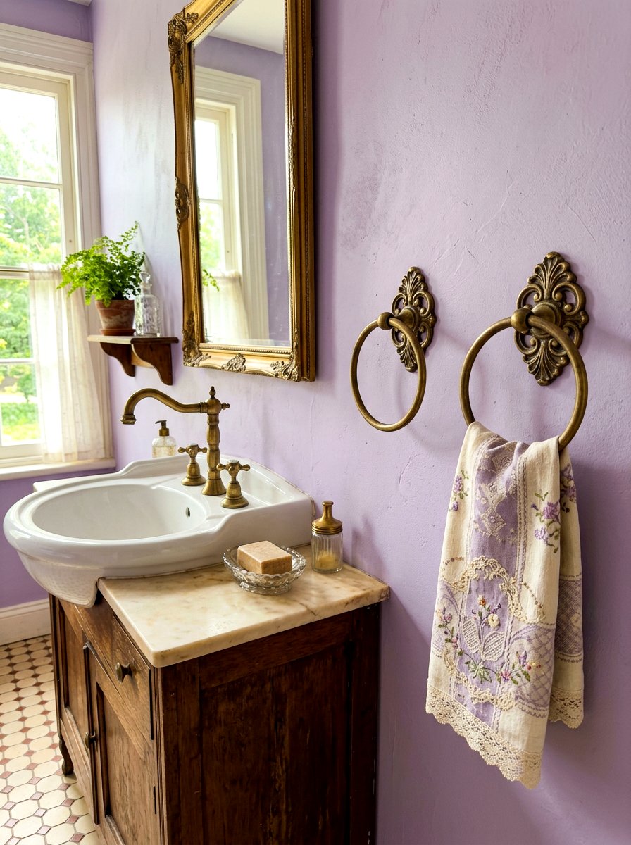 Antique brass bathroom hardware - 30 coquette bathroom ideas