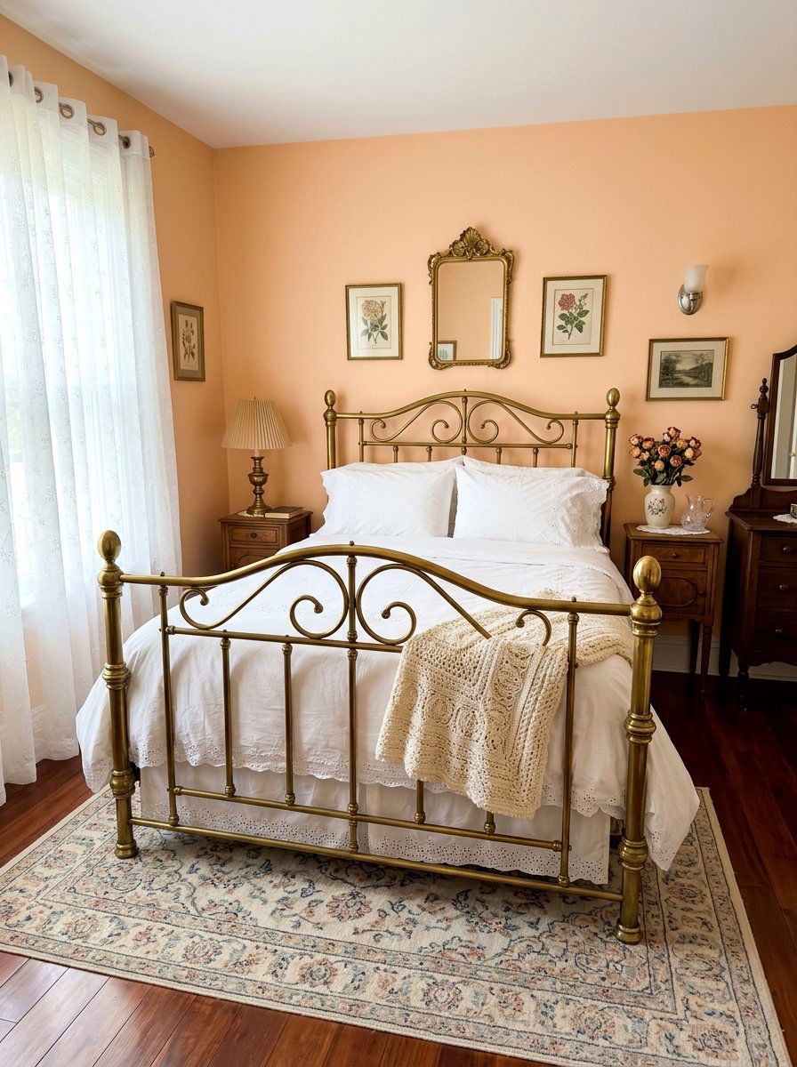 Antique brass bed room - 30 grandma core bedroom ideas