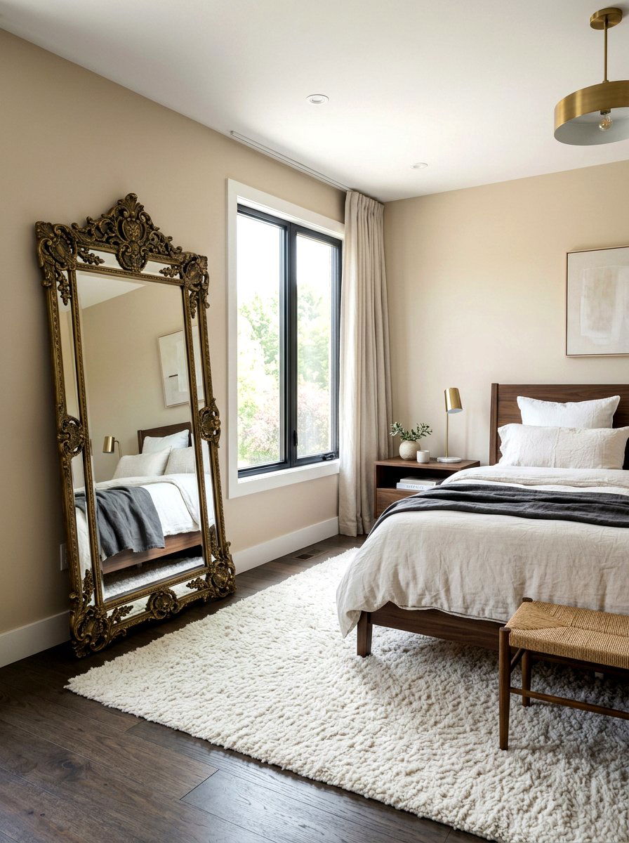 Antique brass floor mirror - 30 antique brass mirror decor ideas