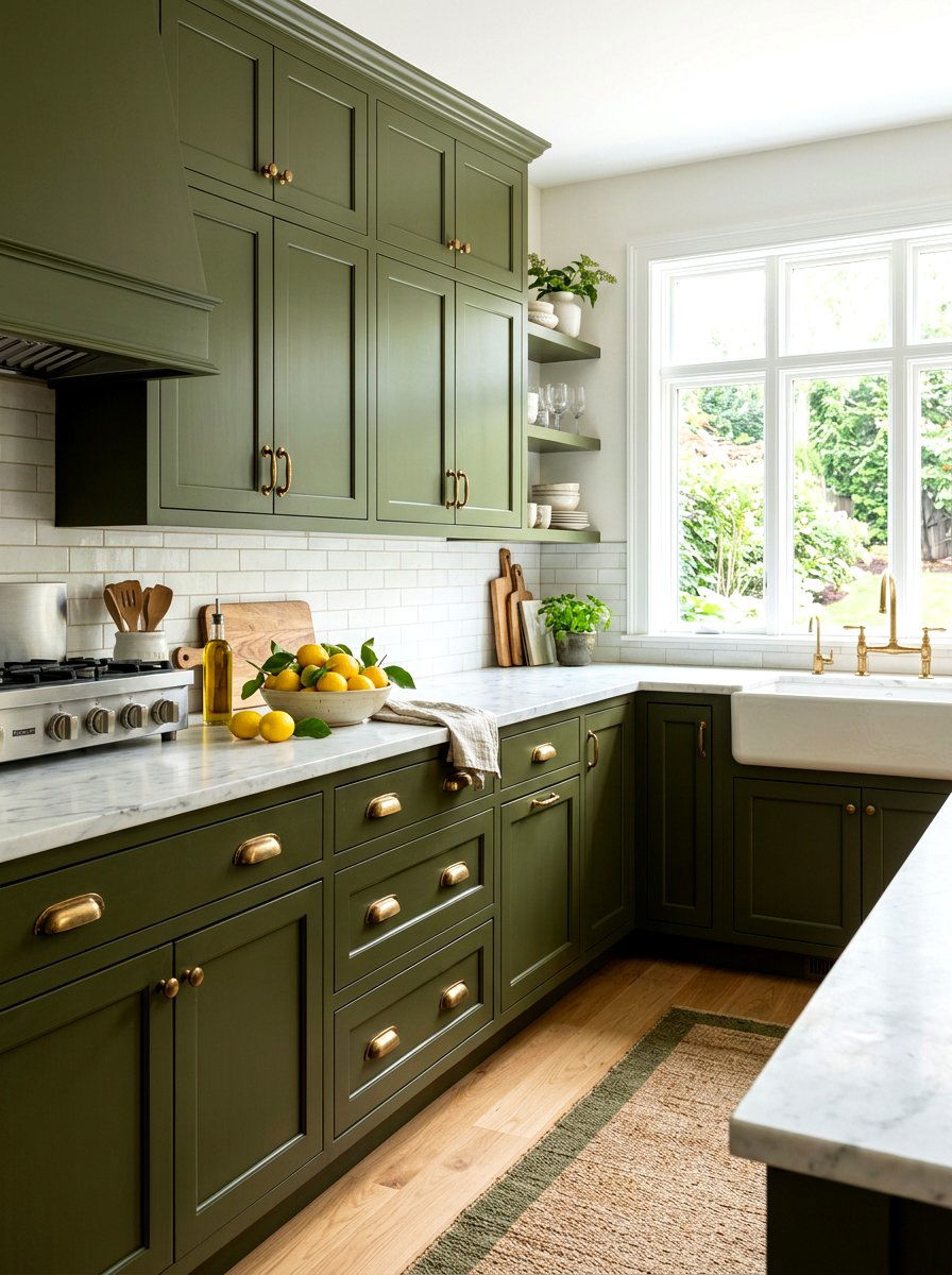 Antique brass kitchen hardware - 30 tomato girl kitchen ideas