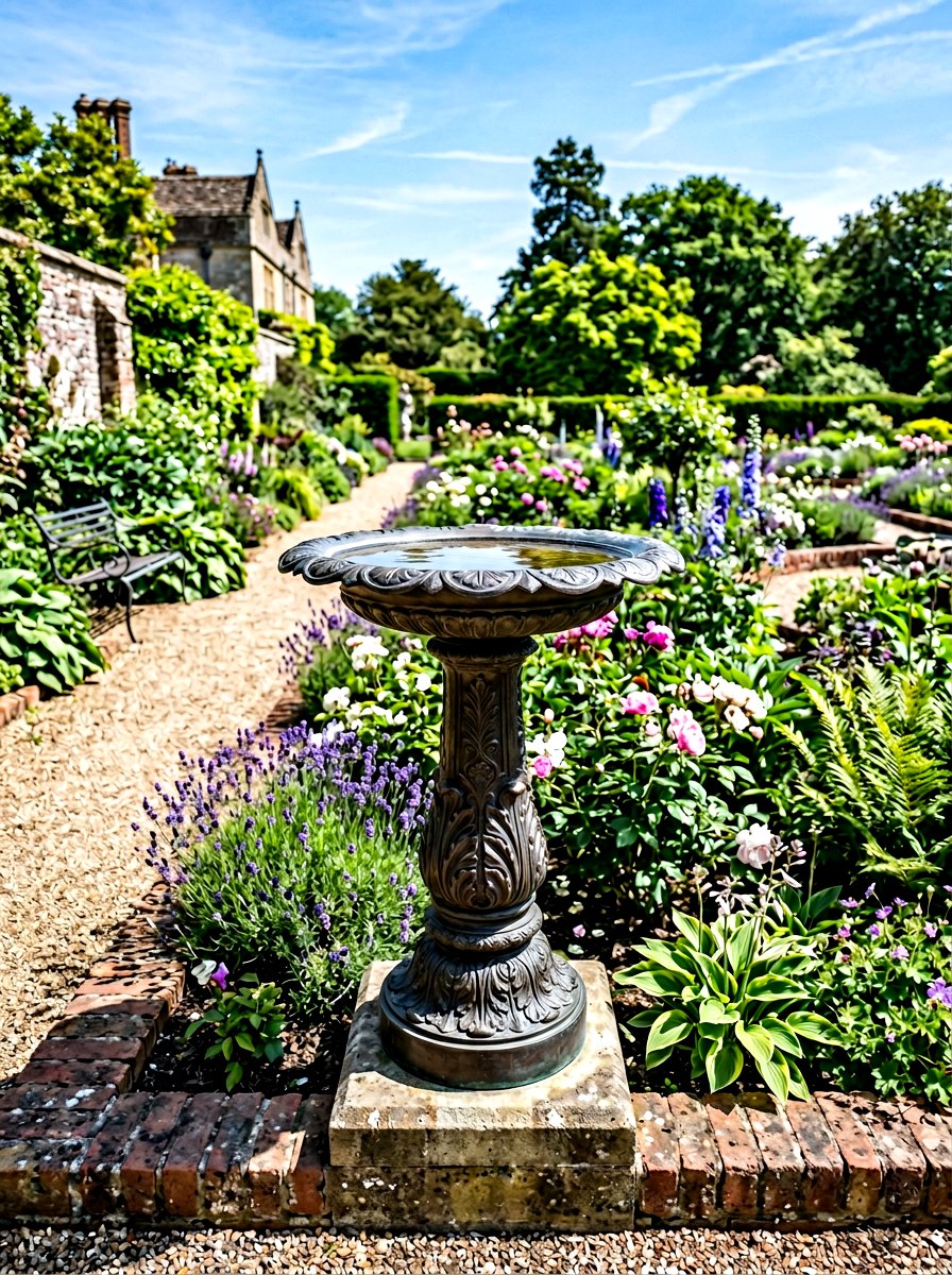Antique bronze bird bath - 30 front yard bird bath ideas