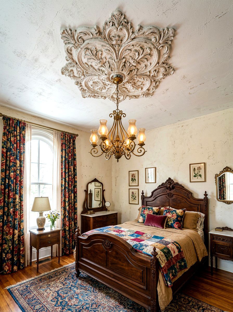 Antique ceiling medallion - 30 ceiling medallion ideas
