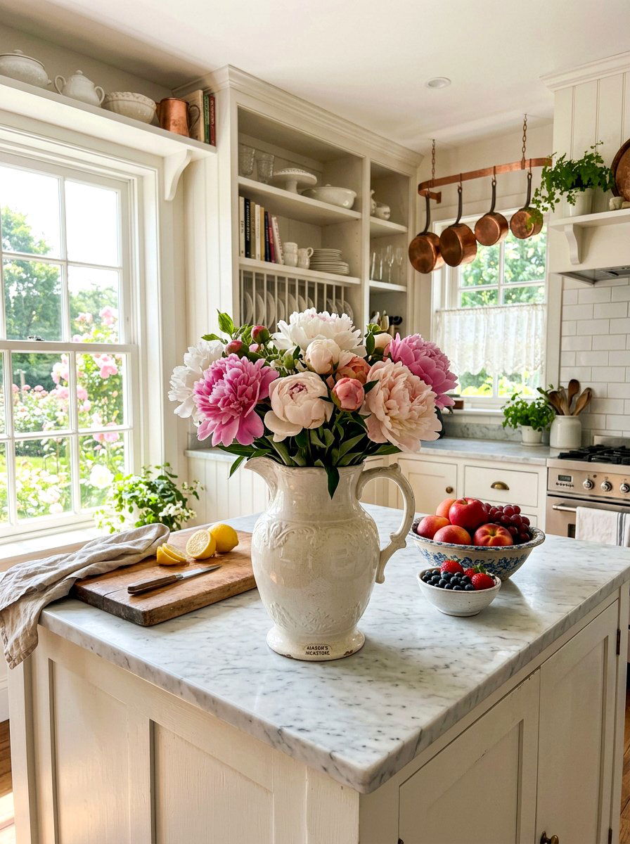Antique ceramic pitcher - 30 flea market decor ideas