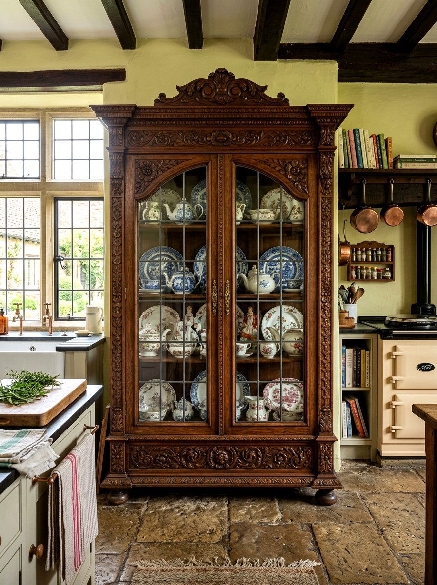 Antique display cabinet - 30 European unfitted kitchen ideas