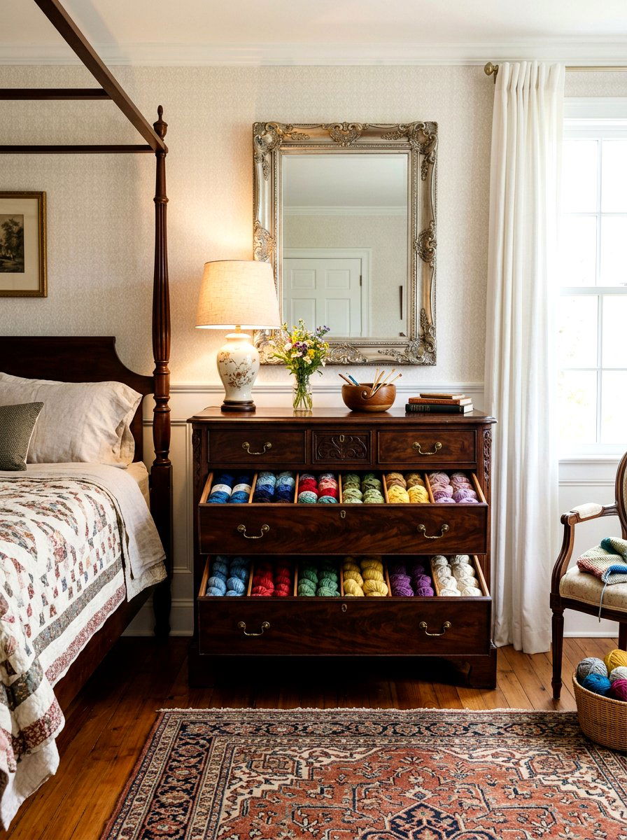 Antique dresser drawers - 30 yarn storage ideas