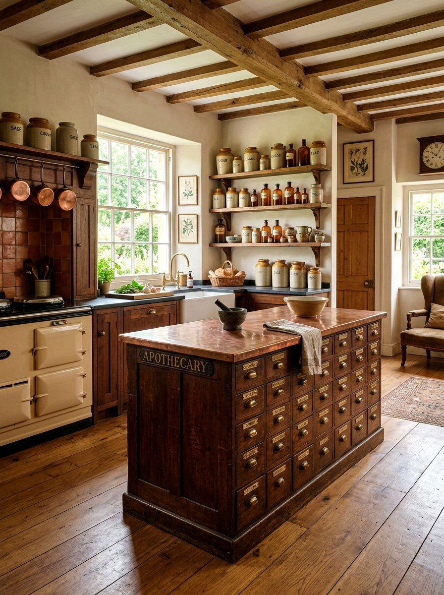 Antique furniture kitchen - 30 wabi sabi kitchen ideas