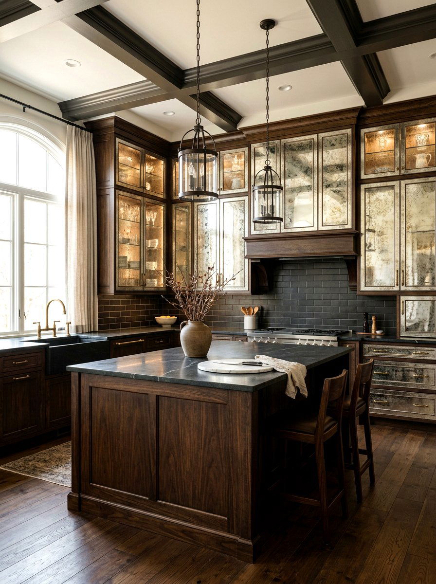 Antique glass kitchen cabinet - 30 glass front kitchen cabinet ideas