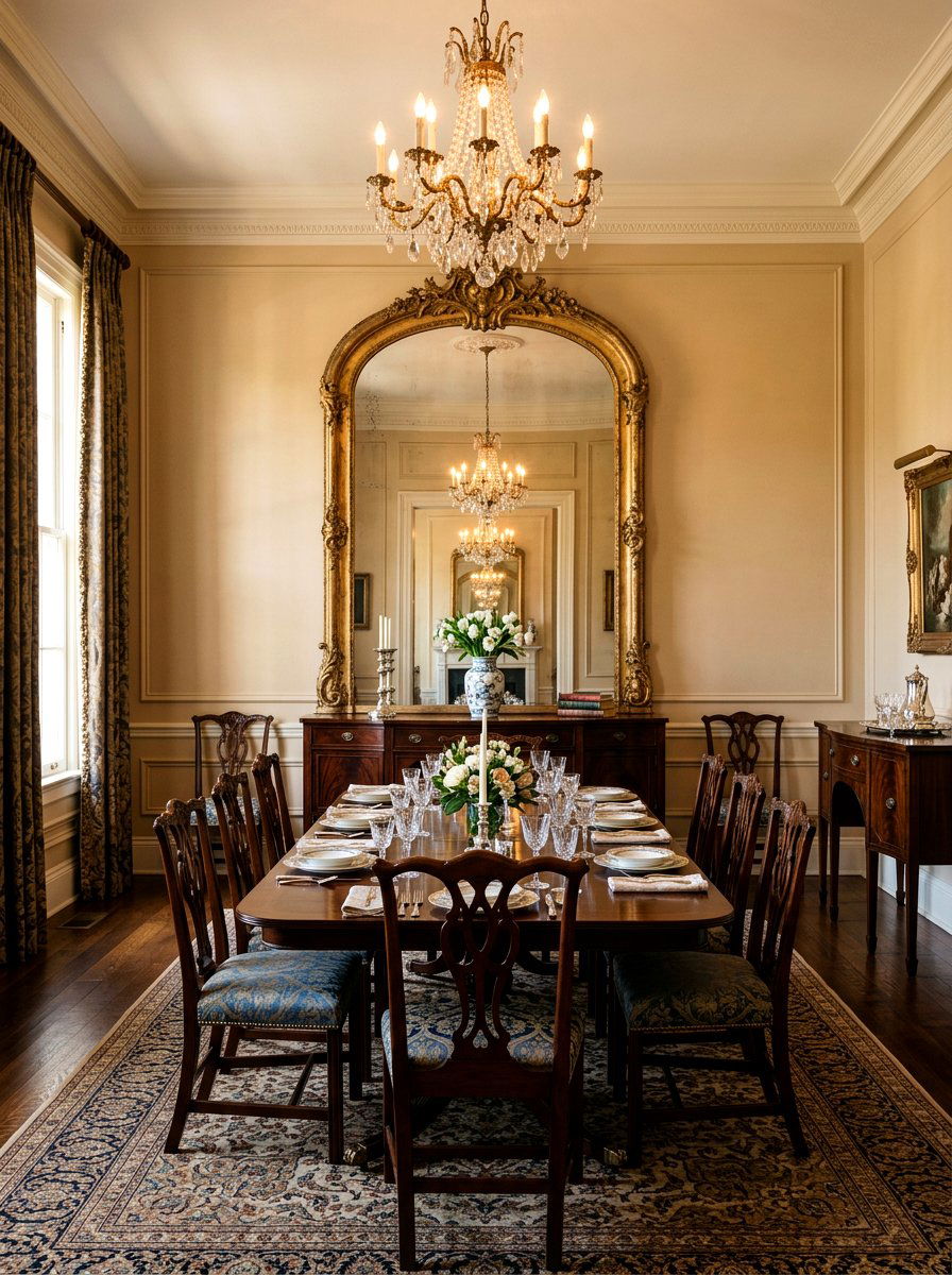 Antique gold arched mirror - 30 arched mirror decor ideas