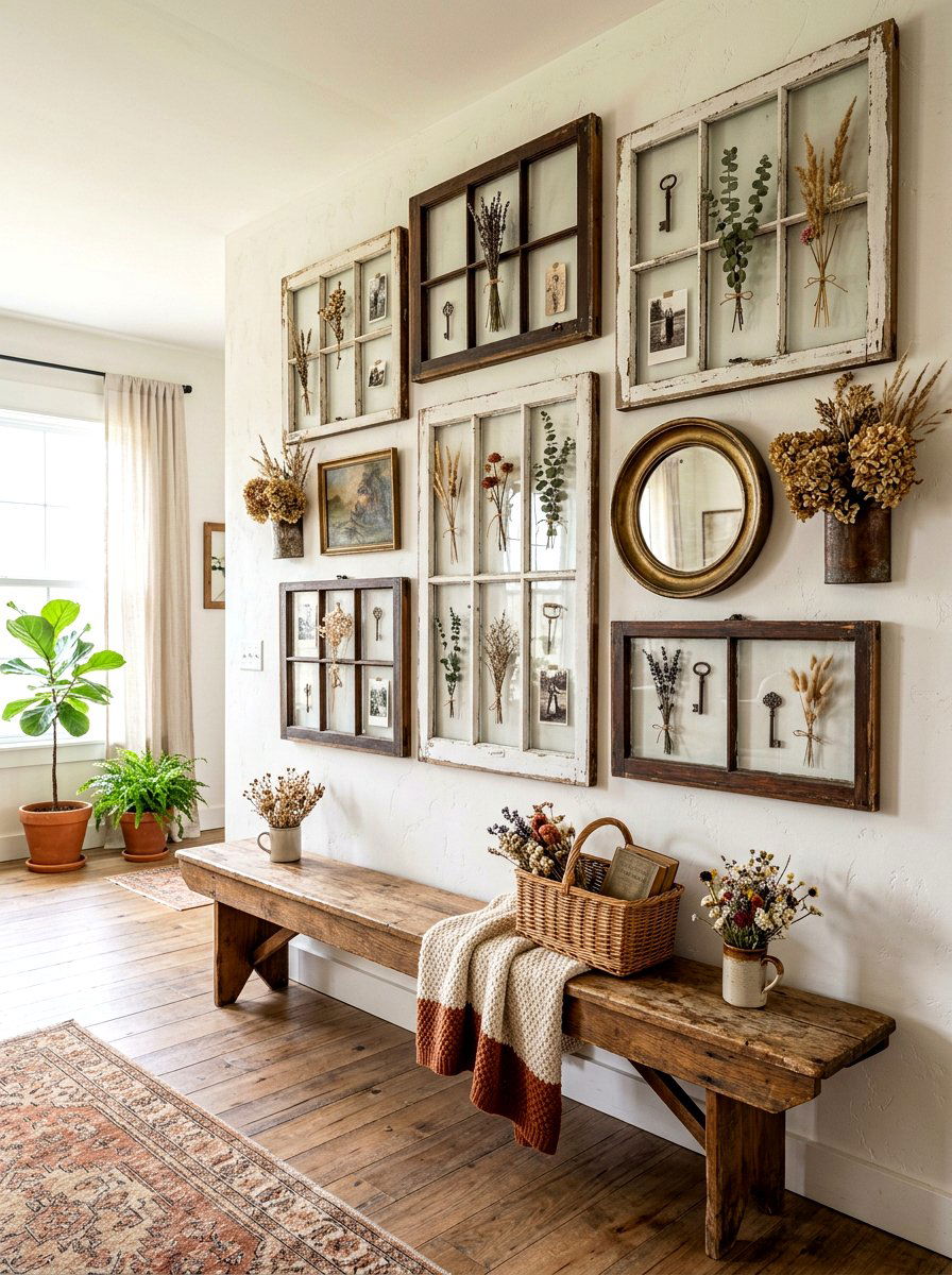 Antique gold frame display - 30 salon wall ideas
