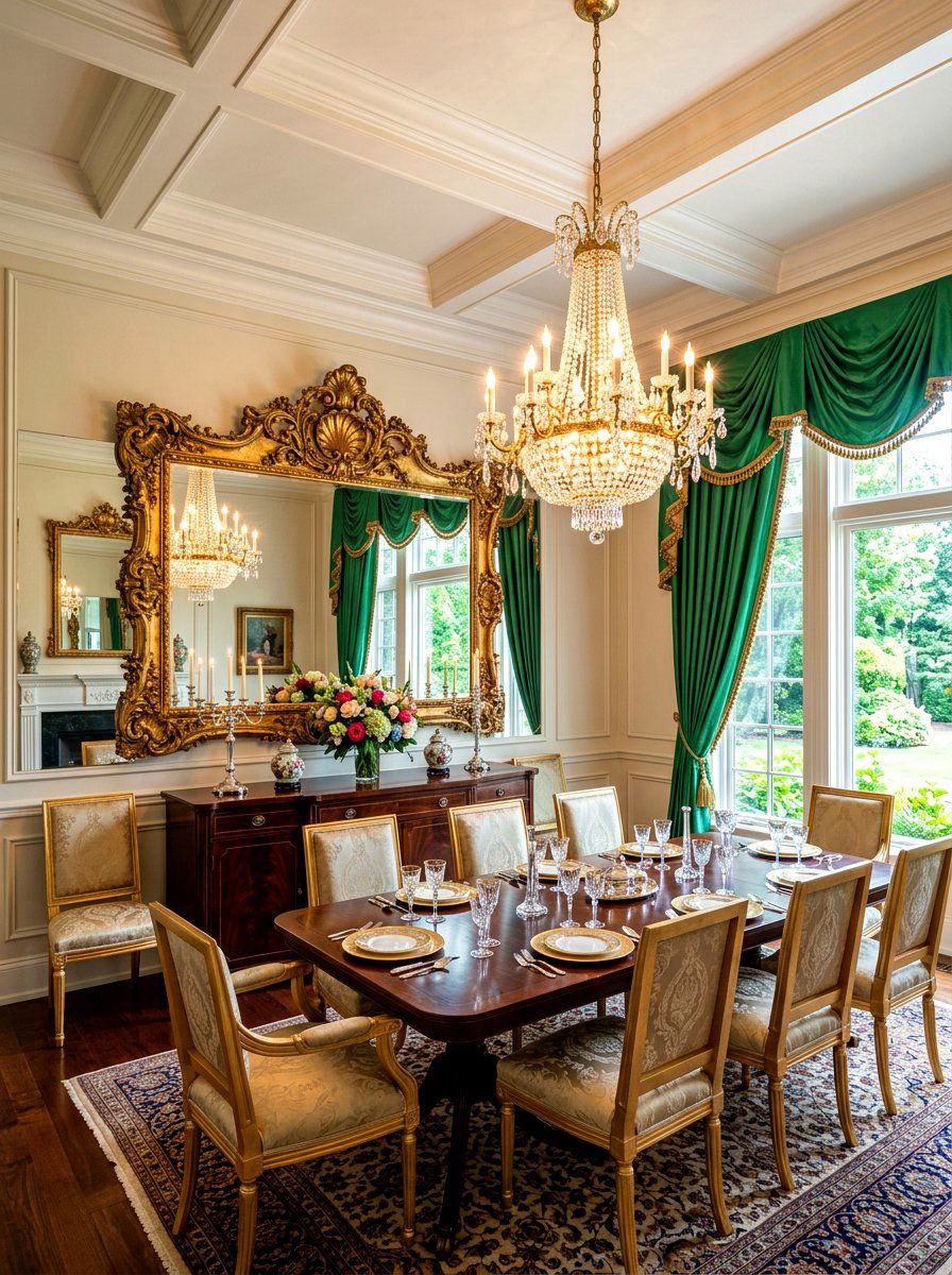 Antique gold mirror - 30 empty wall ideas