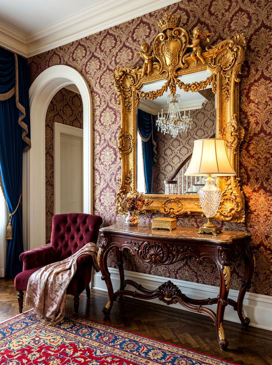Antique gold mirror - 30 entry mirror ideas