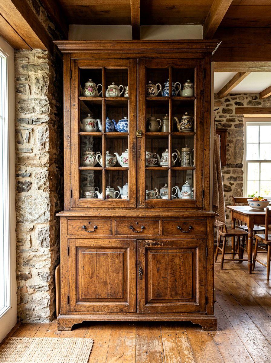 Antique hutch pantry - 30 cottagecore kitchen ideas