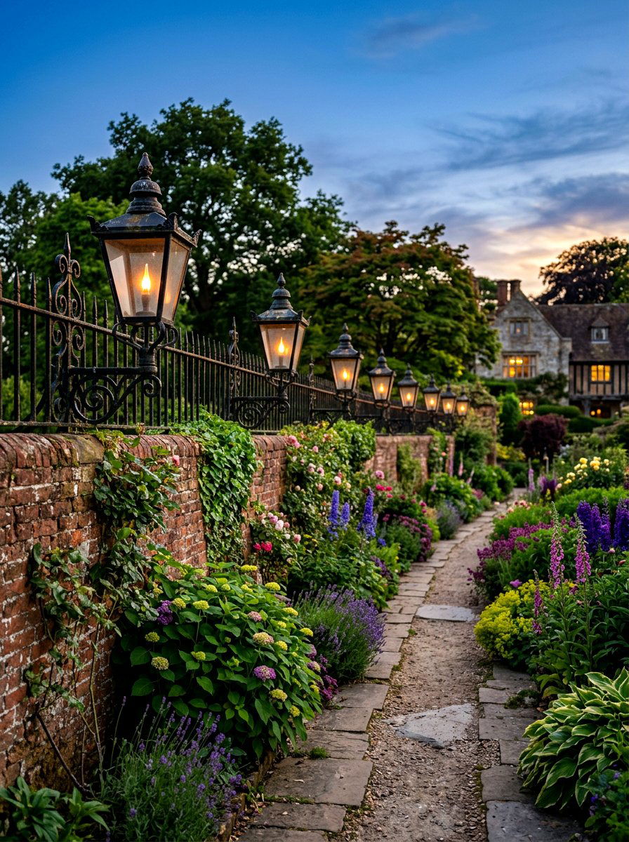 Antique lantern fence lights - 30 fence lighting ideas