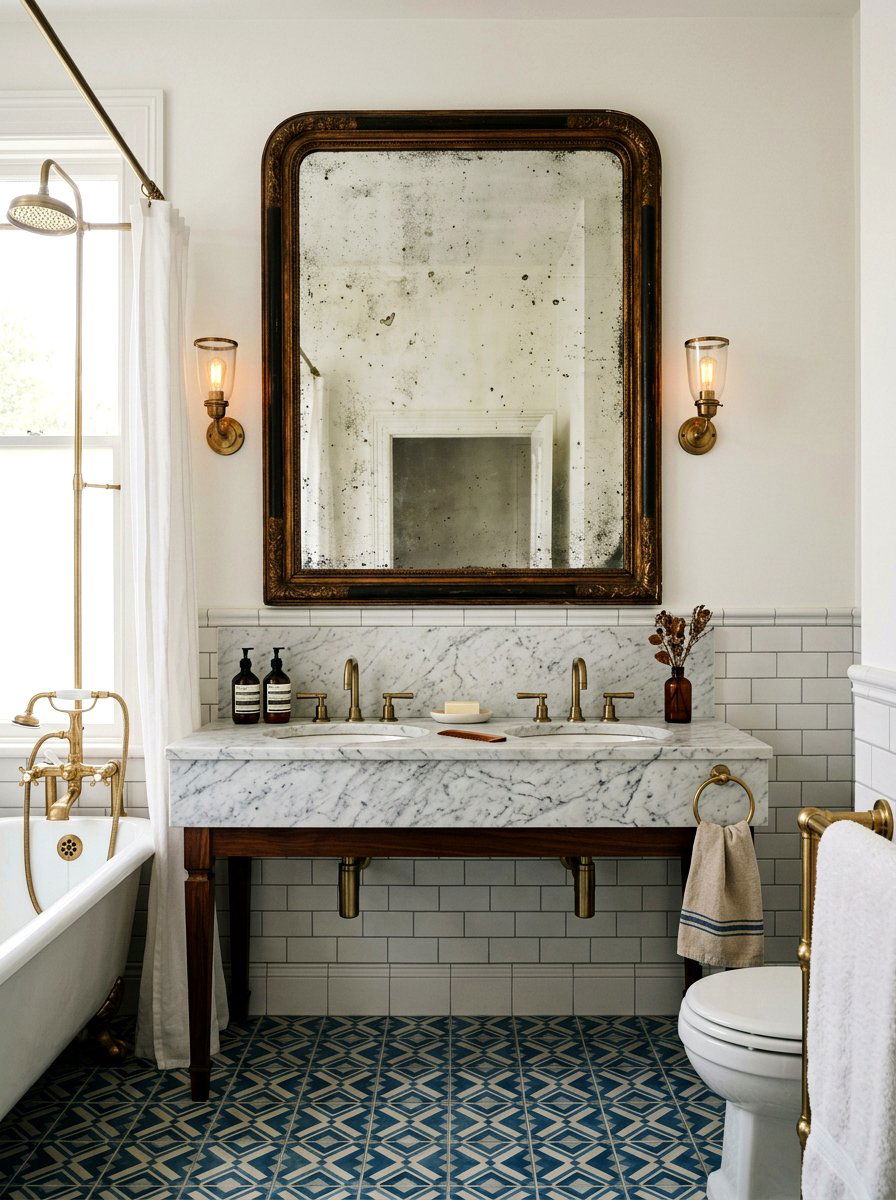 Antique mirror bathroom - 30 Nancy Meyers bathroom ideas