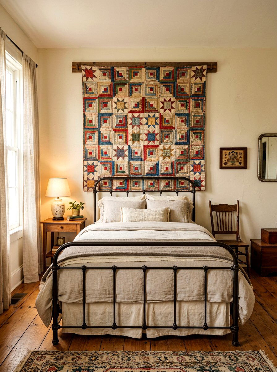 Antique quilt display - 30 flea market decor ideas