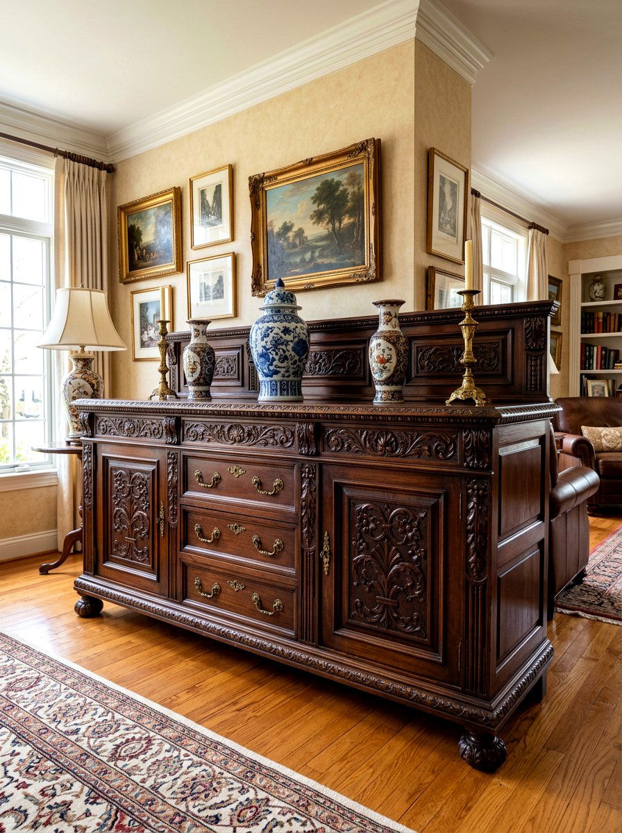 Antique sideboard buffet - 30 Paris cafe dining room ideas