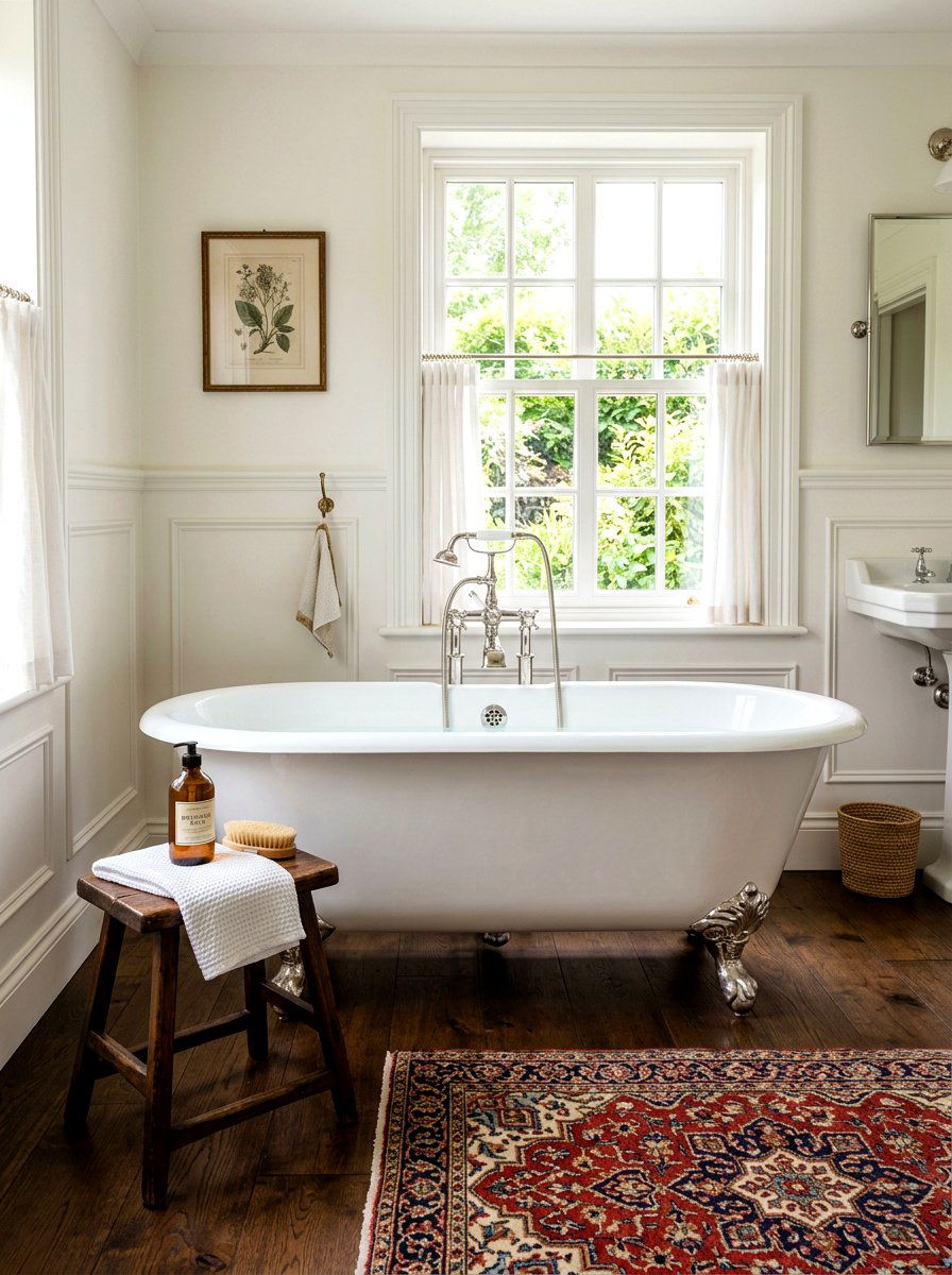 Antique style bathtub - 30 serene bathroom decor ideas