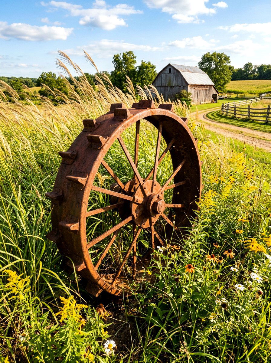 Antique tractor garden decor - 30 rustic garden ideas