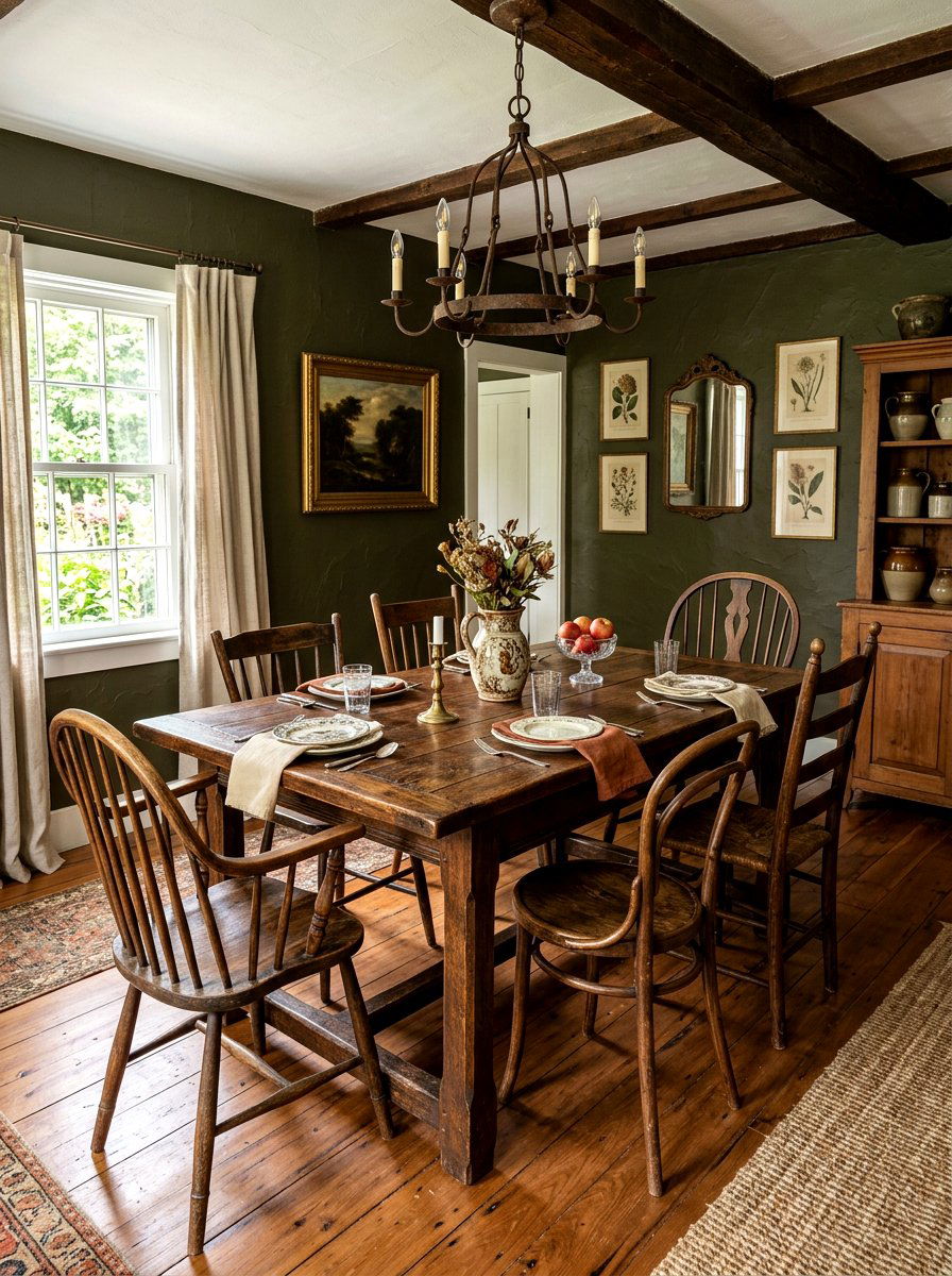 Antique wood table - 30 moody supper club dining ideas