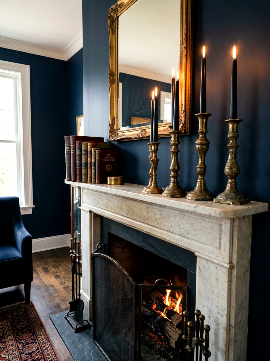 30 Moody Mantel Fall Ideas With Cozy Layers and Texture