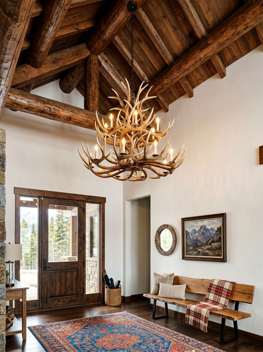 Antler Chandelier - 30 ski lodge holiday decor ideas