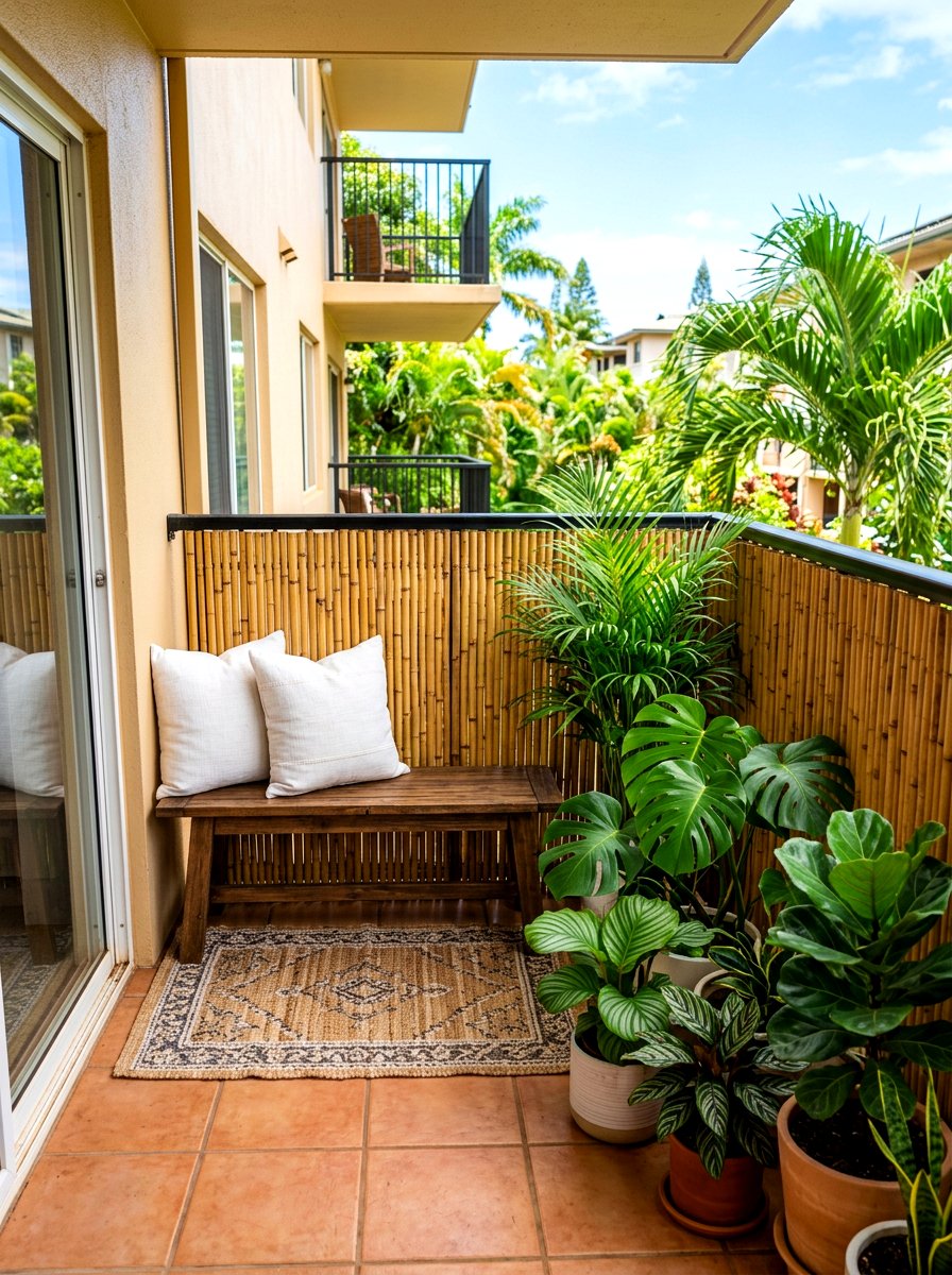 Apartment Balcony Bamboo Fence - 30 apartment balcony ideas