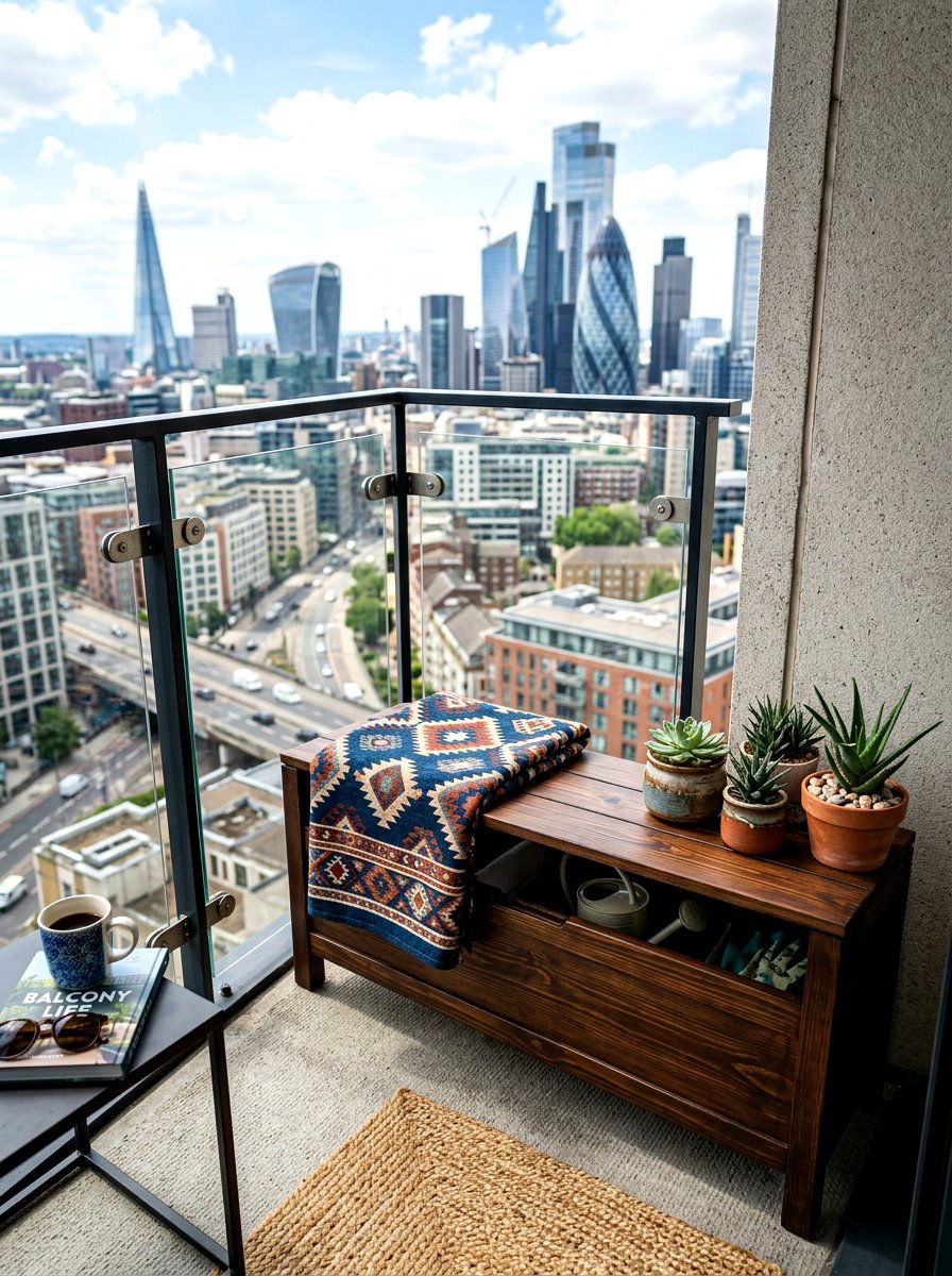 Apartment Balcony Bench Storage - 30 patio storage bench seating ideas