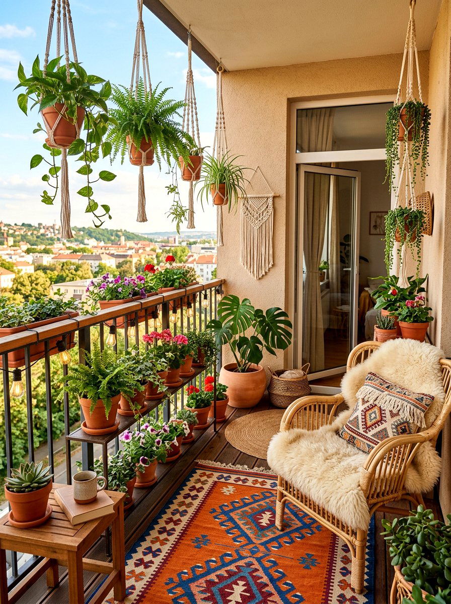 Apartment Balcony Boho Decor - 30 apartment balcony ideas
