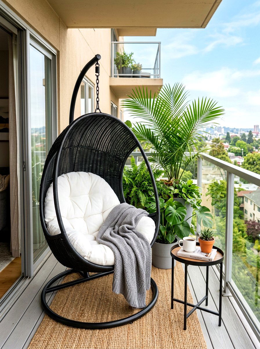 Apartment Balcony Egg Chair - 30 apartment balcony ideas