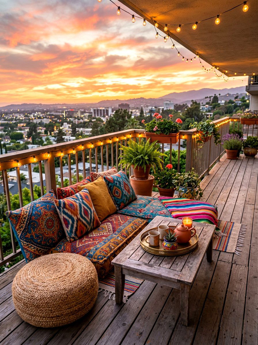Apartment Balcony Floor Seating - 30 apartment balcony ideas