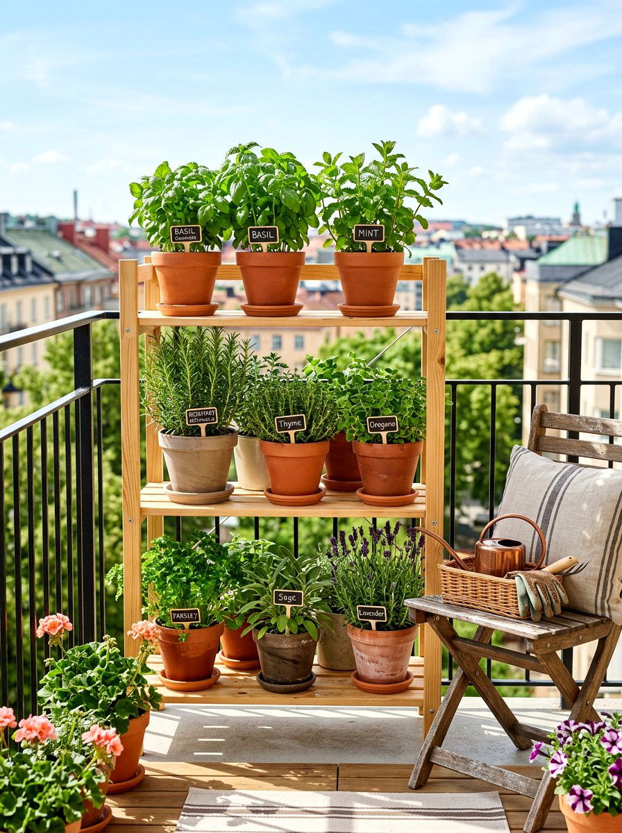 Apartment Balcony Herb Garden - 30 apartment balcony ideas