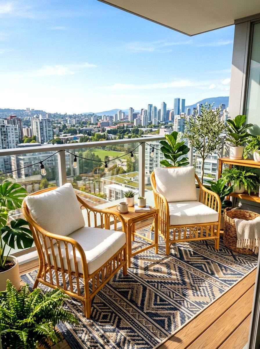 Apartment Balcony Rattan Furniture - 30 apartment balcony ideas
