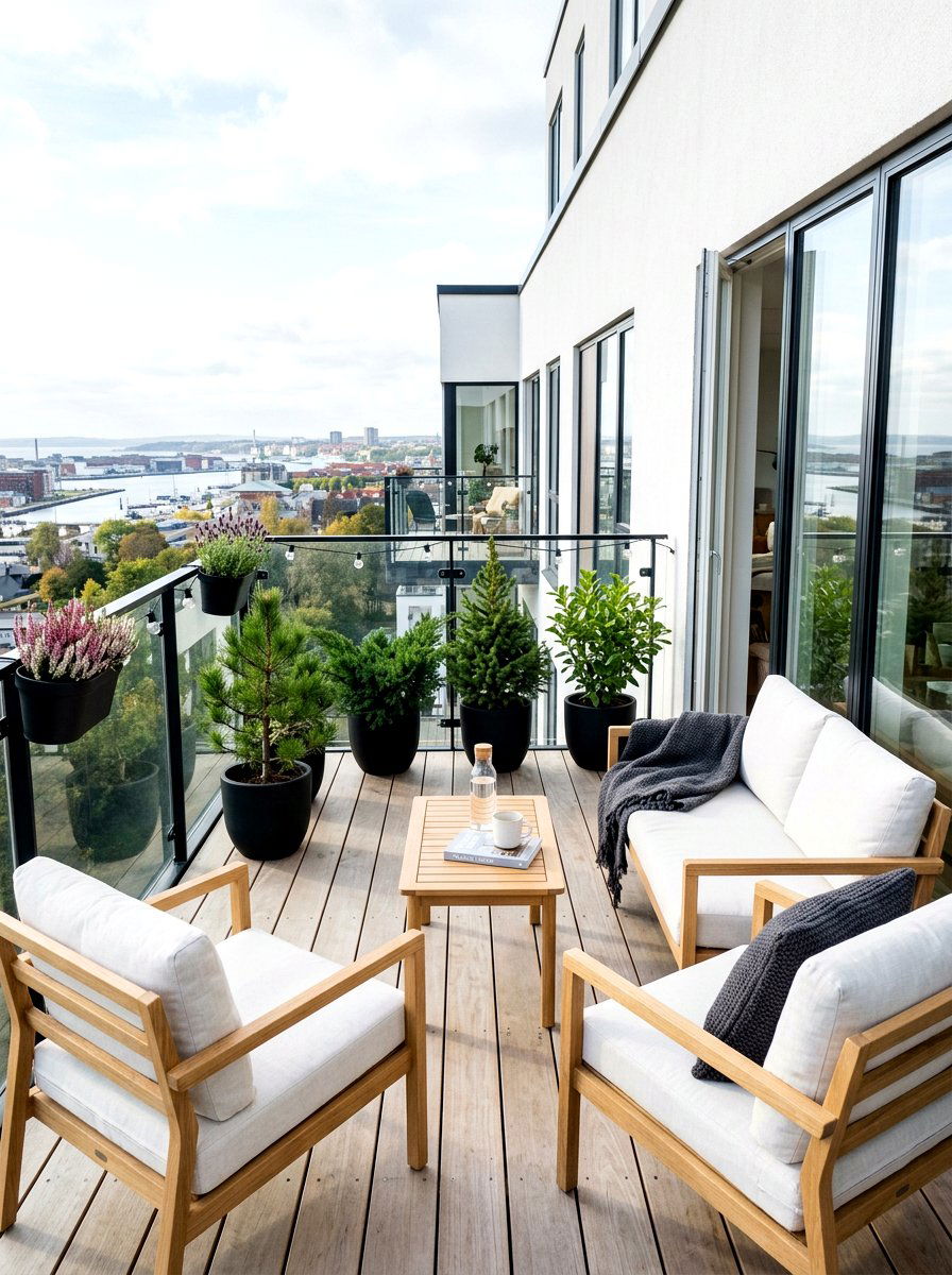Apartment Balcony Scandinavian Style - 30 apartment balcony ideas