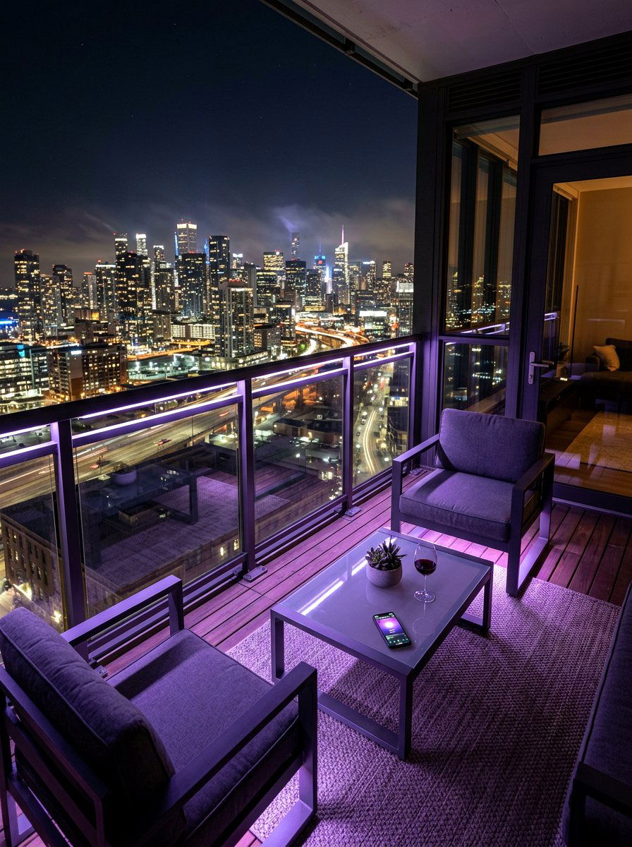 Apartment Balcony Smart Lighting - 30 apartment balcony ideas